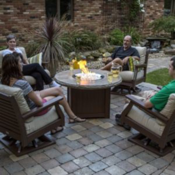 Classic Terrace Swivel Chairs Canvas on Chocolate