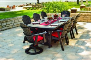 comfo back dining chairs and swivel rockers with 44x96 inch table lifestyle.0