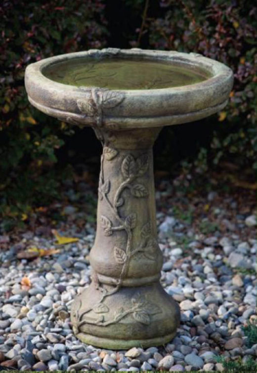 MAS One Piece Round Vine Bird Bath