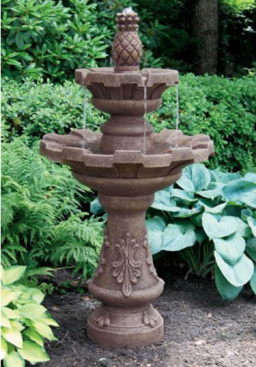 MAS Two Tier Fountain w/ Pineapple Finial