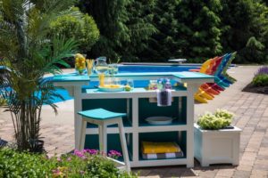 island with saddle bar stools 1