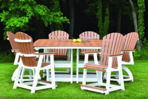 natural finishes antique mahogany on white 44x72 table with chairs 2