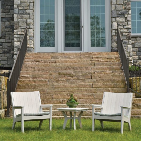 Mayhew Chat Chair & Square End Table - Seashell