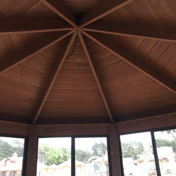 Octagon Wood Gazebo Enclosure Inside ceiling