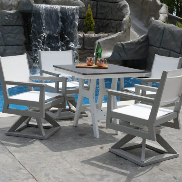 Mayhew Sling Dining Swivel Rockers - Light Gray with Sailing Salt