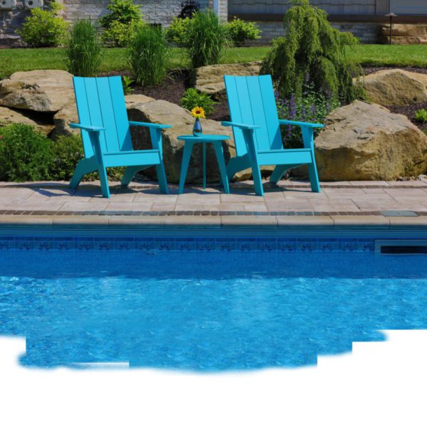 Nordic Adirondack Chairs & Round End Tables - Teal