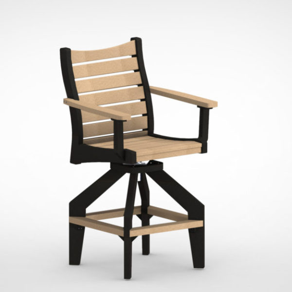 black Bristol Bar Swivel Chair two tone