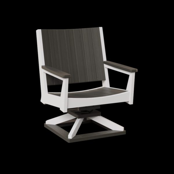 Mayhew-Chat-Swivel Rocker- White and Coastal Grey