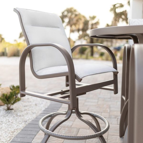 Murphy padded sling swivel bar chair