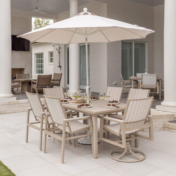 Vida 44x73 poly dining set seashell