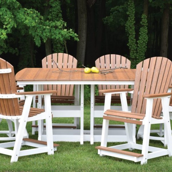 44 x 72 Rectangular Garden Classic Table and Comfo Back Chairs - Antique Mahogany (1)