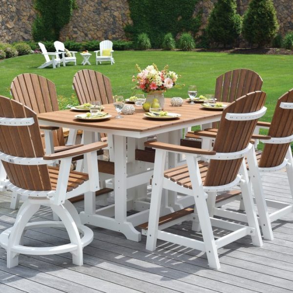 44 x 72 Rectangular Garden Classic Table and Comfo Back Chairs - Antique Mahogany (2)